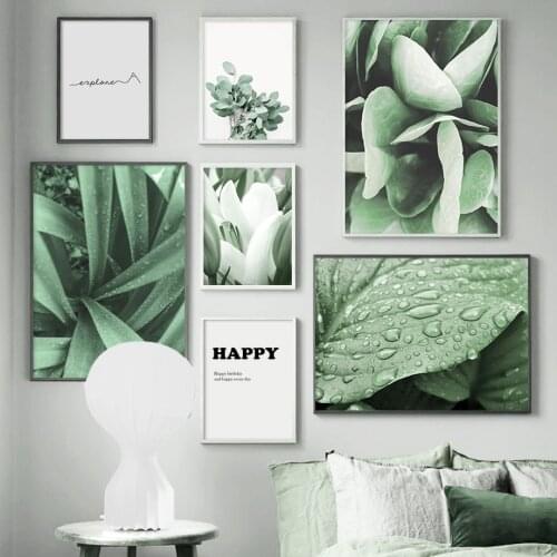 Lily Eucalyptus Green Plant Art Nature Wall Art Canvas Painting Nordic Posters And Prints Wall Picture For Living Room Decor