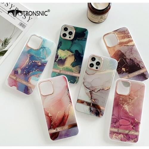 Marble Gradient Phone Case for iPhone 12 11 Pro Max XR XS MAX Soft Luxury Gold Camera Magic Clear Case for iPhone 7 8 Plus Cover