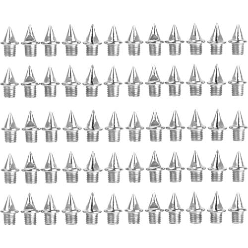 60 Pieces Durable Silver Athletic Replacement Running Shoes Xmas Tree 7mm Steel Track Short Spikes