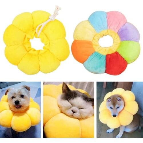 Adjustable Sunflower Shape Pet Cat Dog Anti-scratch Circle Hand Collar Cover Neck Cone Protection Supply