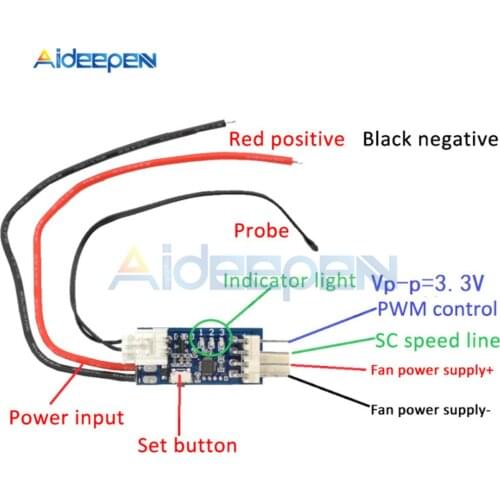 DC 5V 12V 4 Wire PWM Fan Temperature Control Speed Controller Governor Regulator for PC Computer CPU Fan Cooler Alarm Module