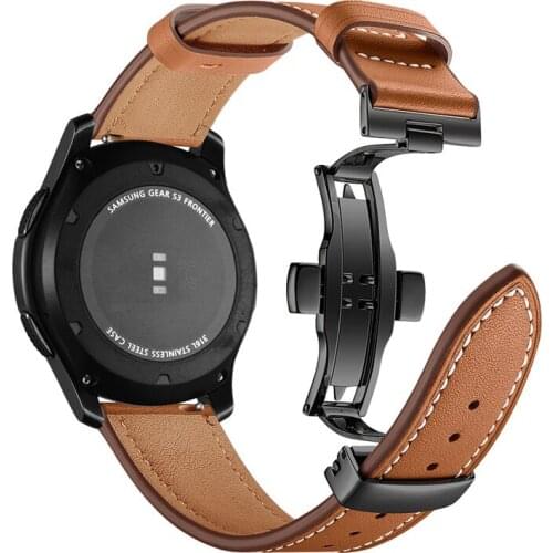22mm Watch Band For Samsung Gear S3 Frontier Classic Strap Genuine Leather Strap For Galaxy Watch 46mm Band