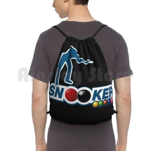 Snooker Player Backpack Drawstring Bag Riding Climbing Gym Bag Snooker Pool Billiards Sport Ball Funny 8 Ball 147 Cue Game