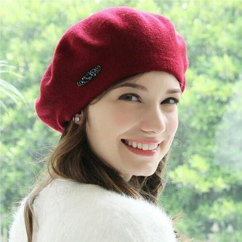 H7686 Women Knitted Beret Cap Female Autumn Winter Warm Woolen Hat Girl Student High Quality Soft Fashion Simple Elegant Hats