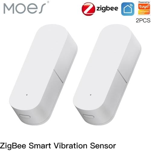 Moes Zigbee Smart Vibration Sensor Detection,Tuya Smart Life APP Notification,Real-Time Motion Shock Alarm,History Record