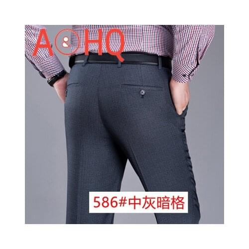 Formal Office Dress Pants Straight Loose Cotton Polyester High Waist Suit Trousers White Black Autumn 2021 Size 42 44