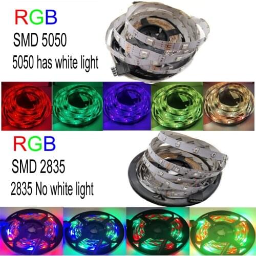 5M Led Strip 2835 5050 SMD 60Leds/M Waterproof Flexible Led Tape 12v Decoration Ribbon Led Lights Led Stripe RGB