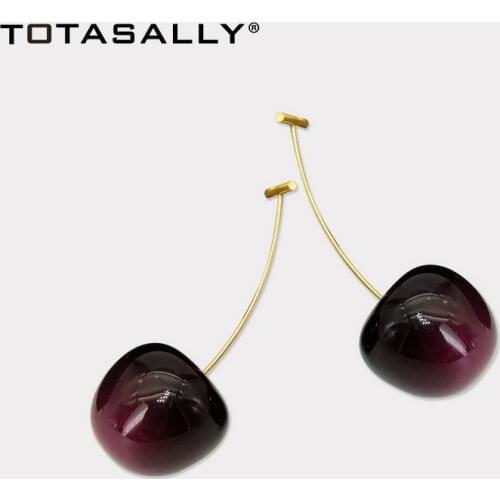 TOTASALLY Fashion Sweet Cherry Earrings for Women Cute Vivi Resin Acrylic Cherry Drop Earrings DropShipping Wholesale