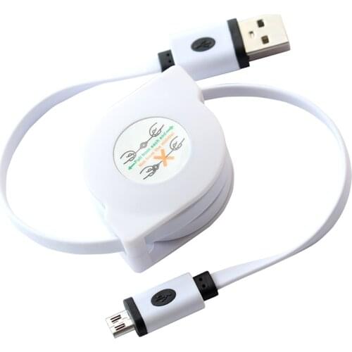 90CM 3F Retractable USB Male to Micro USB V8 Data Sync Charge Charger Cable Cord