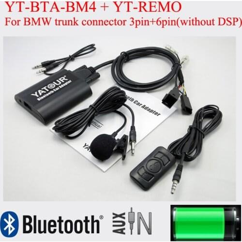 Yatour car audio Bluetooth kit with remote control for BMW trunk connector 3pin+6pin radio