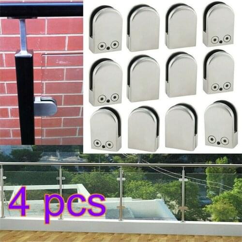 Stainless Steel Glass Clamp Clip Bracket For Handrail Balustrades Stair Post 6-12mm Glass For Corner Brackets Simple Operation