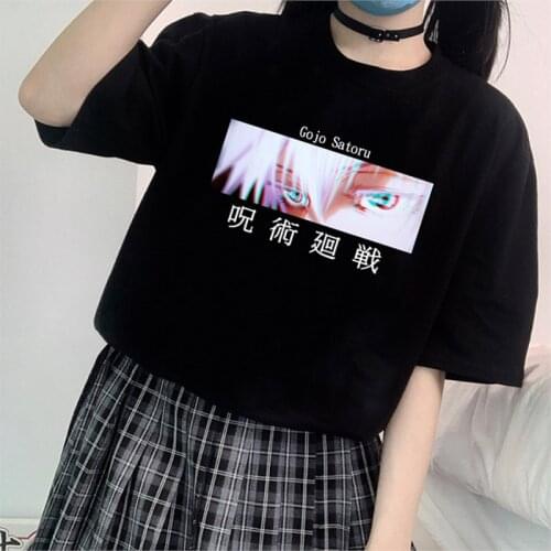 Harajuku Anime Jujutsu Kaisen Womens t-shirt Tshirt Gojo Satoru Print Casual Summer Tee Female Gothic Punk Kawaii Tops T shirt