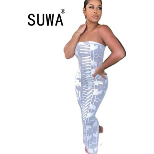 Geometry Printed Bady Blue Women Midi Dress Hot Recommend Style Summer Festival Party Night Club Elegant Sexy Gowns Vestidos