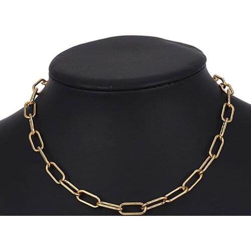 ZHINI Punk Figaro Chain Choker Necklace For Women Fashion Golden Chain Statement Necklace Wedding Trendy Jewelry collares