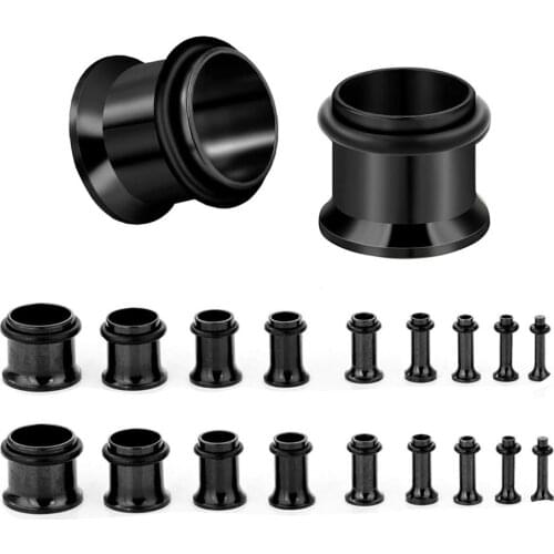 1.6-10mm 100/200PCS Ear Tunnels Stretching Kit Stainless Steel Ear Gauge Plugs Set Single Flared Expanders Piercing