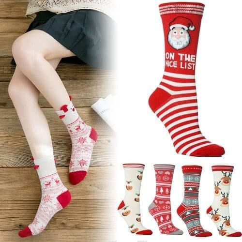 1 Pair Socks Festive Breathable Stretchy for Christmas Party Women Men Winter -OPK
