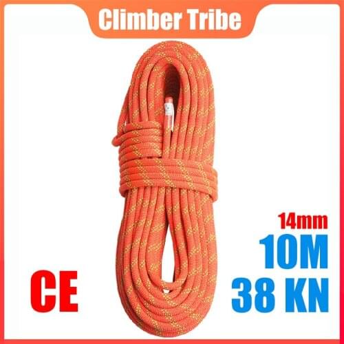 10M Static Rope 14mm 38KN Outdoor Mountaineering Low-stretch Ropes Rock Climbing Downhill Safety Accessories Protective Kits /50