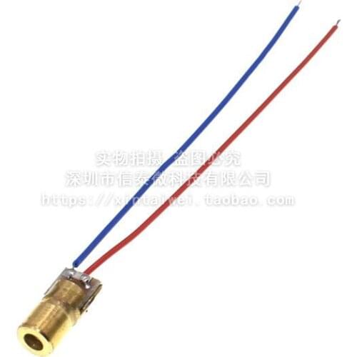 10pcs 650nm 6mm 3V 5mW Laser Dot Diode Module Red Copper Head