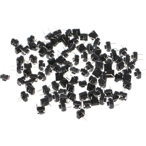 100 Pcs 6x6x5mm 2 Pin Micro Momentary Push Button Tactile Switch