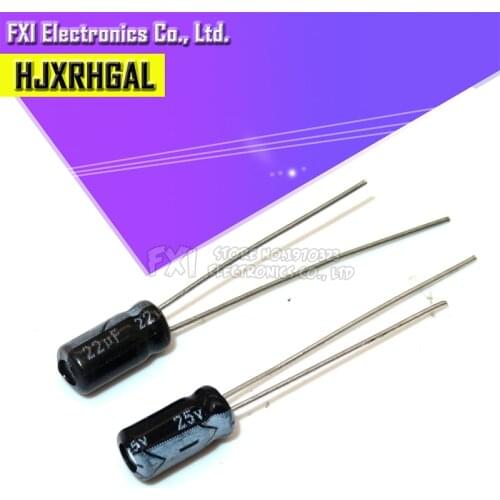 50PCS 25V22UF 4*7mm 22UF 25V 4*7 Electrolytic capacitor New original