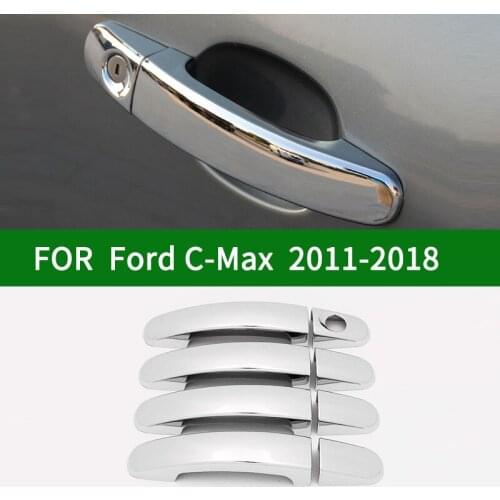 For Ford Grand C-Max Energi 2011-2018 Accessory glossy chrome silver car side Door Handle Covers Trim 2014 2015 2016 2017