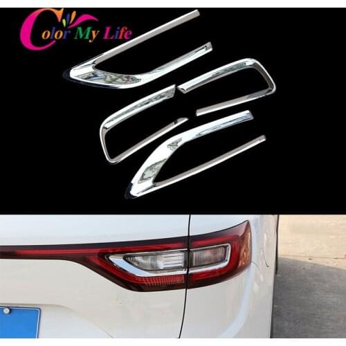 Car Chrome Rear Tail Lights Protection Trim Rear Lamps Cover Sticker Fit for Renault Koleos Samsung QM6 2016 2017 2018 2019