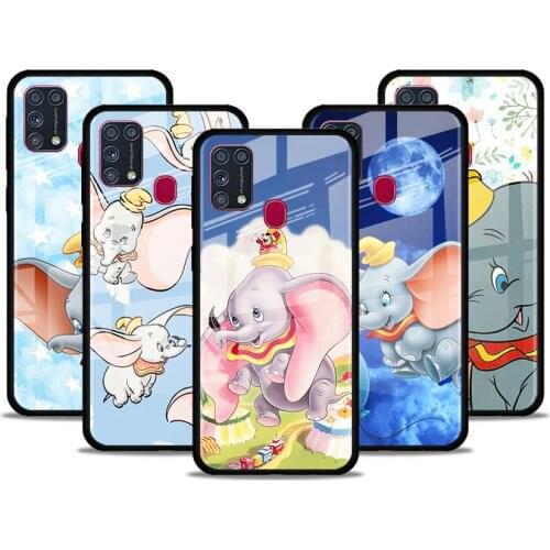 Dumbo cute Disney for Samsung Galaxy S21 Ultra A71 A51 4G 5G A91 A81 A41 A31 A21 A11 A01 Tempered Glass Phone Case