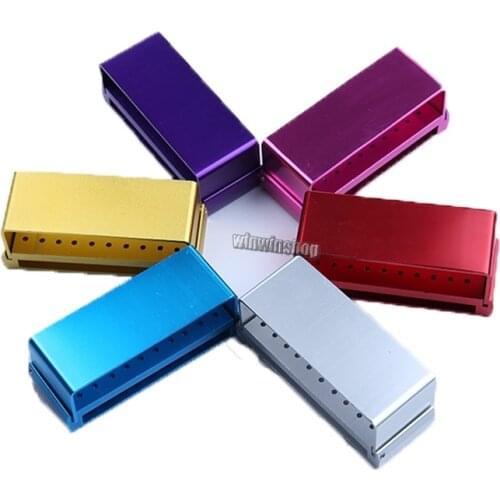30 holes Aluminium Dental Burs Holder Disinfection Holder Block Oral Teeth Polishing Drill Holder