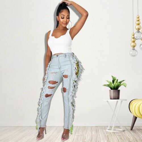 EWSFV Womens Ripped Jeans