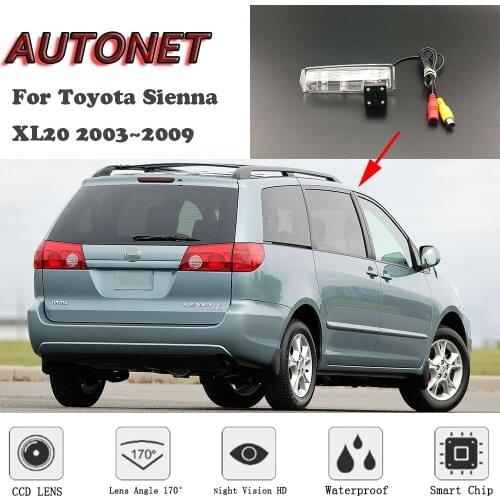 AUTONET HD Night Vision Backup Rear View camera For Toyota Sienna XL20 2003~2009 CCD/license plate Camera
