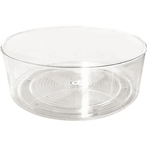 9/12 Inch Round Clear 360 Rotation Cabinet Organizer with Dividers Turntable Plastic Food Storage Container Spice Rack