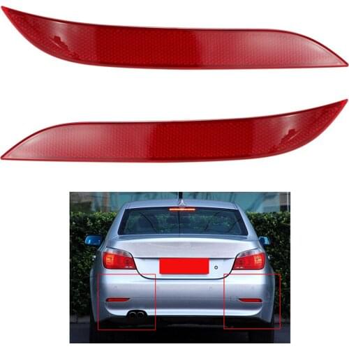 Left+Right Rear Bumper Reflector Set For BMW 5 Series E60 2004-2007 Rear Tail Bumper Corner Reflector Decoration