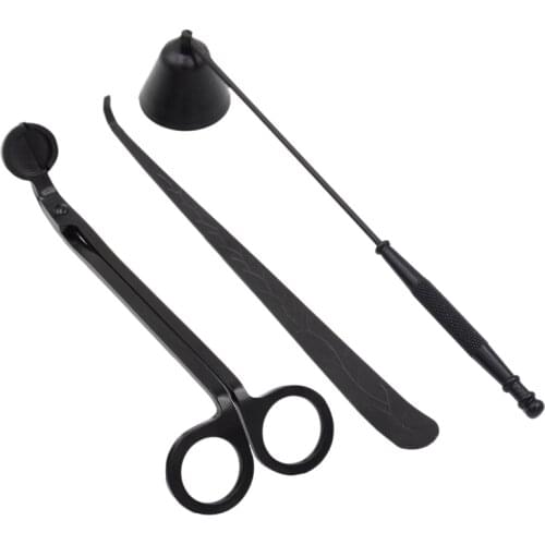 Best 1Set Stainless Steel Scissor Wick Trimmer Extinguish Candle Cut Tool Kit