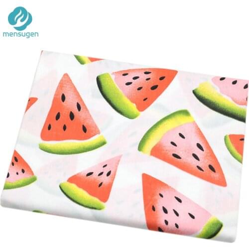 Mensugen Watermelon Printed 100% Cotton Fabric Meters for Girl Dress Sewing Patchwork Quilting Cloth Baby Bedding Sheet Tissue