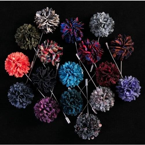 Tailor Smith New Lapel 17 colors Flower Fabric Handmade Brooch Pin Boutonniere Stick Men Cool Beautiful Suit Accessories Wedding