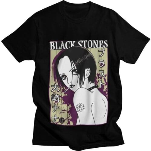 Nana Osaki T Shirt for Men 100% Cotton Harajuku Anime Manga Tee Tops Short Sleeved Graphic T-shirt Merch