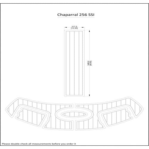 Chaparral 256 SSI Swim Step & Transom Pad Boat EVA Teak Decking 1/4" 6mm