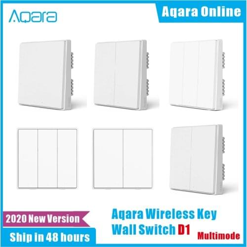 2020 Aqara D1 Wall Switch Zigbee Smart Zero Line Fire Wire Light Remote Control Wireless Key Wall Switch Without Neutral Mi Home