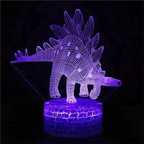Touch sensor night light LED7/16 color for dinosaur PVC fragile double cavity dragon bedside lamp remote control toy table lamp