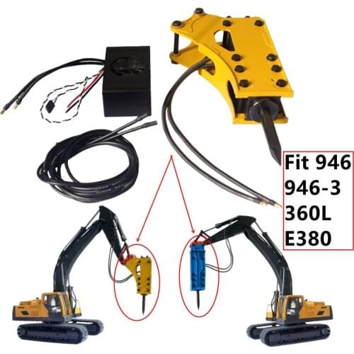 New Version JDM Excavator Breaker Hammer Head Compatible Set For 1:12 1/14 PC270 LB954 RC Hydraulic Excavator Update Parts