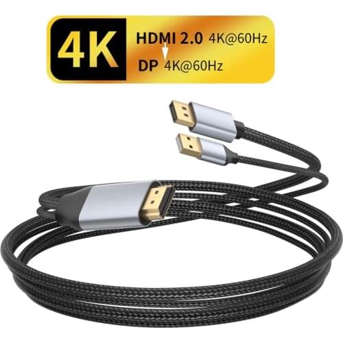 HDMI 2.0 to Displayport cable PS5 4K 60Hz HDMI to Dp 4K 60Hz converter adapter cable for PS4PC laptop HDMI in DP out
