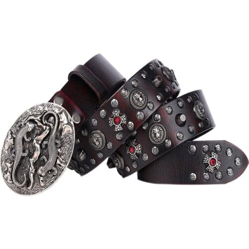 Retro Metal Belt Buckle Luxury Men Belt Leather Genuine Ceinture Homme Leather Belt For Men Jeans Male Strap Riem Wide