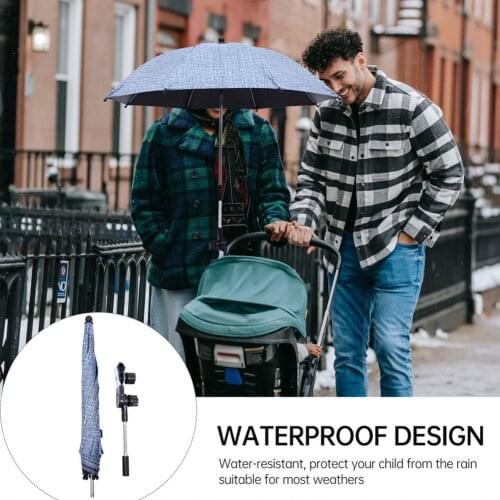 Detachable Baby Stroller Umbrella Adjustable Pram Baby Stroller Cover 30Inch Height Denim Blue Cart UV Rain Protection Umbrella
