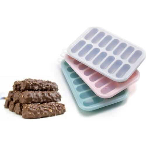 14 Cavity Sausage Silicone Mold Long Shape Ice Tray Thumb Cookie Mold Cake Decorating Mold Mousse Dessert Bakeware