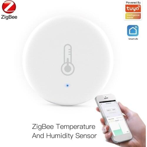 Smart Temperature Humidity Sensor Tuya ZigBee Detector Battery Powered Security System Smart Life APP Real Time Detection