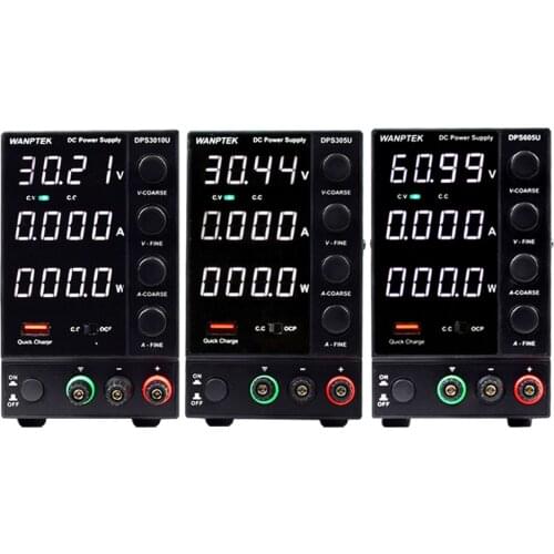 Wanptek DPS3010U 305U 605U Switching DC Power Supply Adjustable 4 Digit LAB Bench Power Source 30V 10A 30V 5A 0.01V 0.001A AC