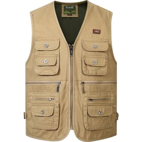 Plus Size S-4XL Tactical Masculine Waistcoat Male Multi Pocket Unloading Sleeveless Vest Photographer Reporter Summer Jacket