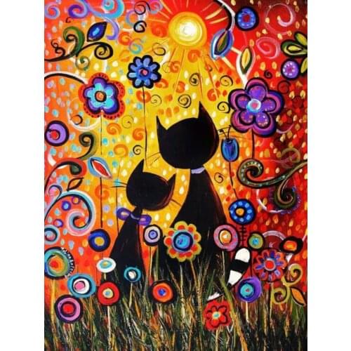 Animals diamond painting cartoon cats mosaic embroidery stitch scenery rhinestone picture puzzle drawing wall decor craft gift