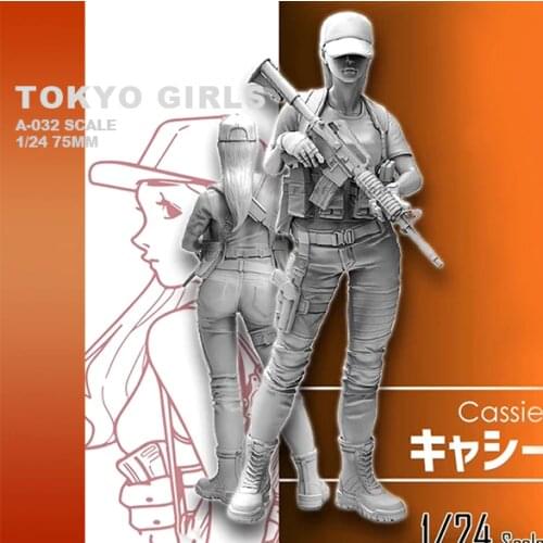1/24 Resin Kits (75mm) Tokyo Girl Military Series Resin Soldier Self-assembled A-032