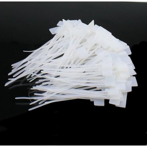 100pcs White Plastic Nylon Mark Tags Label Sticker Cable Zip Ties 2.5mm x 100mm